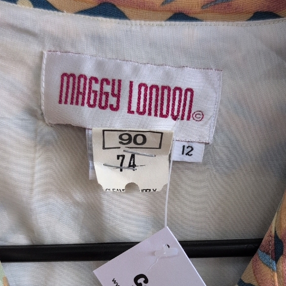 Maggy London Yellow and Blue Casual Dress with Button Down Style - Picture 2 of 4